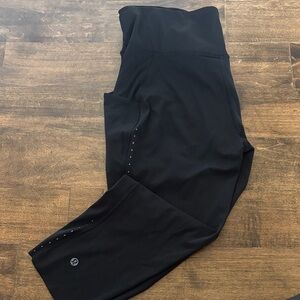 Lululemon Athletica Black Leggings Fast and Free Crop with Pockets